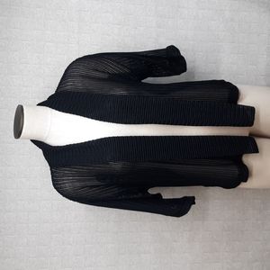 Chico's Travelers Black Open Front Cardigan